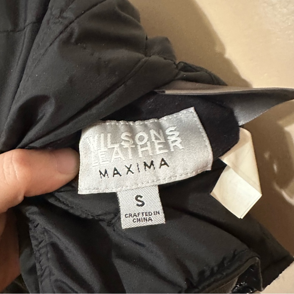 Wilson’s Leather Maxima black leather women’s jacket size small reversible - Picture 10 of 11